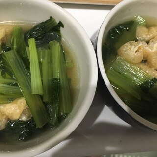 薄揚げと小松菜の煮浸し。